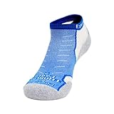 Thorlo Men's Experia CoolMax Micro  Mini Crew Sock,White/Royal Blue,Small/10 Men's 6-8 Ladies 7-9