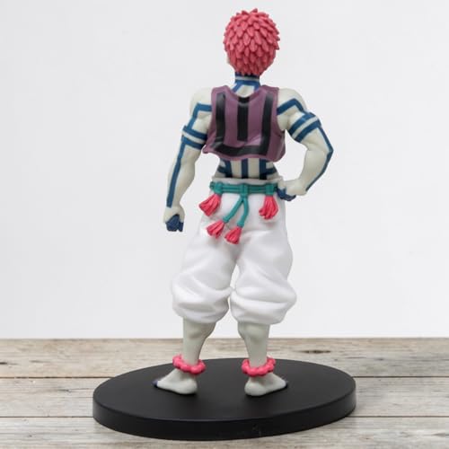 Image of Demon Slayer Akaza Collectible Action Figure, Standing Pose, Pink Hair, White Outfit, 15cm Height
