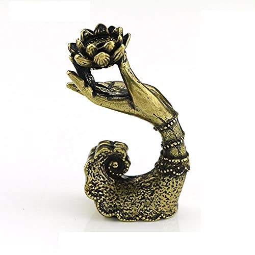 Statues et figurines en laiton avec socle en cuivre antique objet de collection maison