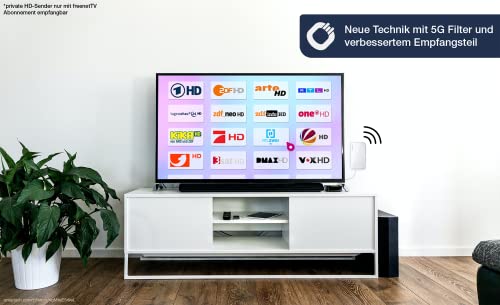 Oehlbach Scope Vision 5G DVB-T2 HD Antenne - Digitale Zimmerantenne - Aktiv DVB-T-Verstärker -...
