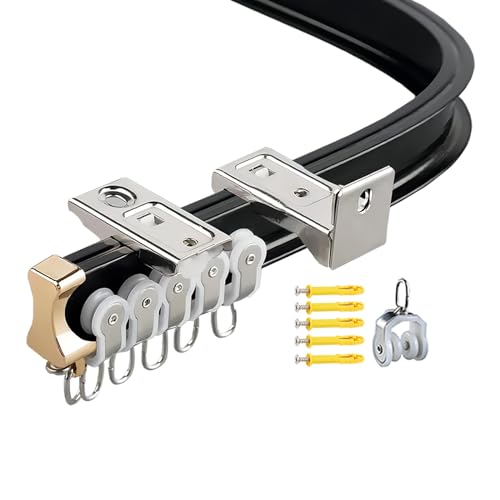 Sistema flexible de riel de cortina de aluminio resistente a la abrasión con rodillos 2