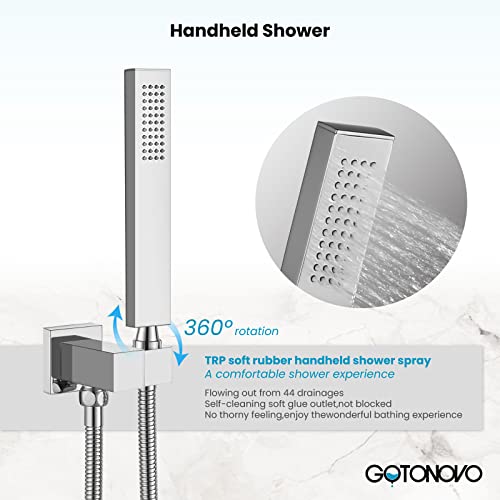 Chrome Polished Waterfall Bathtub Faucet With Hand Held Shower Wall Mounted Rough In Valve Bathroom Tub Filler Spout Bathtub Sprayer Solid Brass #TOP7