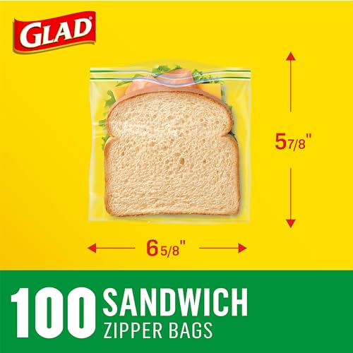 Glad Zipper Food Storage Sandwich Bags, 100 Count (Packaging May Vary) - Image 6