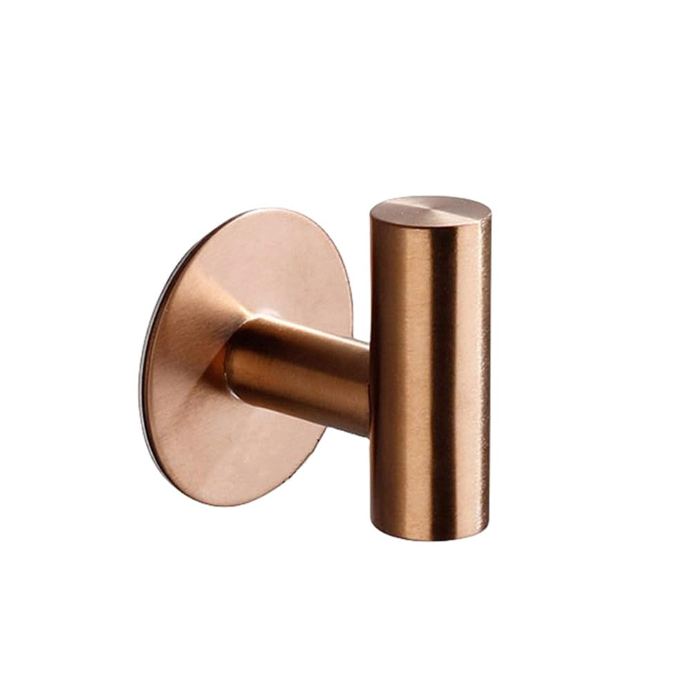 Lcanallyms Glue-Rosegold Wall Hooks, Coat Hook Bathroom Hooks Door Key Clothes Hanger Robe Towel Holder Organizer Hanging Kitchen Hardware,Glue,Ss(Glue-Rosegold)
