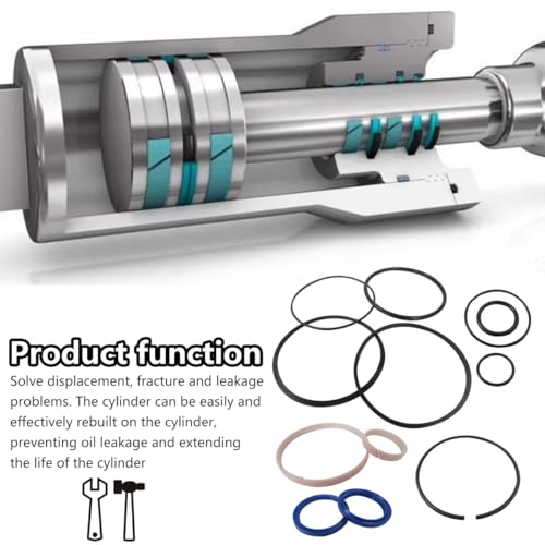 Image of 2024 Upgrade Replacement Hydraulic Log Splitter Cylinder Rebuild Seal Kit for 4.0 inchBore x 1.75 inch Rod Cylinder,for Huskee Log Splitter Parts Hydraulic Cylinder Rebuild Kit