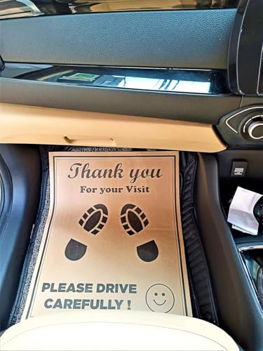 Image of Carfrill Disposable Car Paper Foot Mats Pack of 100 | Large Universal Size Brown Floor Protection Sheets | Car Interior Foot Mat Covers for Garage, Service & Cleaning Use