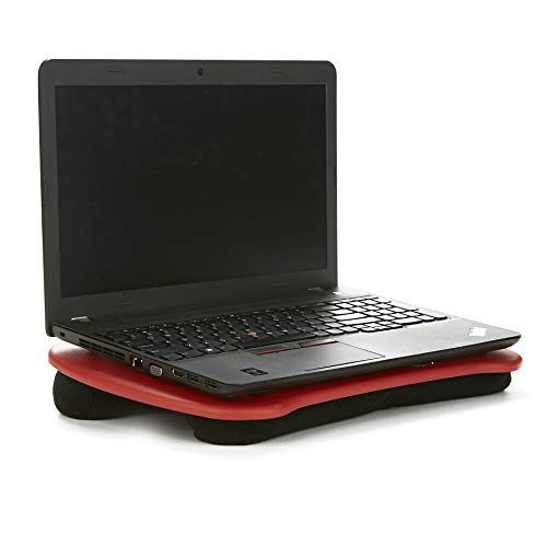Mind Reader LPTPDSK-RED Portable Desk with Handle, Monitor, Laptop Lap Holder, Built-in Cushion for Comfort, 12.75 D x 17 W x 3 H