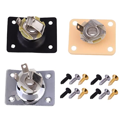 JOINPAYA 3 Juegos De Guitarra Eléctrica Orificios De Conexión De Graves Accesorios De Guitarra Accesorio De Bajo Parte De Bajo Placa De De Corriente Fabricación De Metales