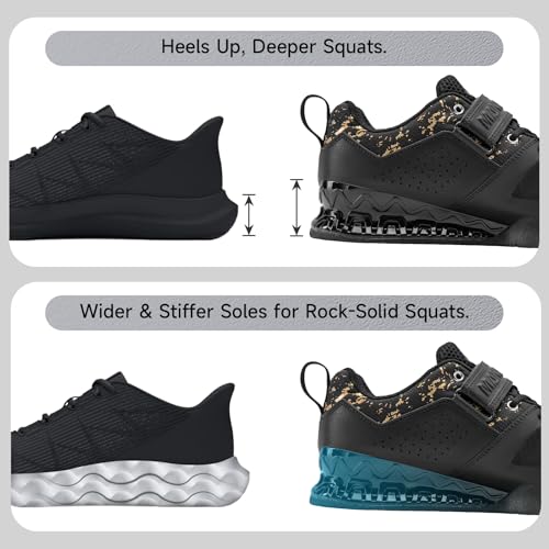 Image of MANUEKLEAR Weight Lifting Shoes Men, Professional Training Weightlifting Shoes, Squat Shoes for Powerlifting with Rubber Non-Slip Sole