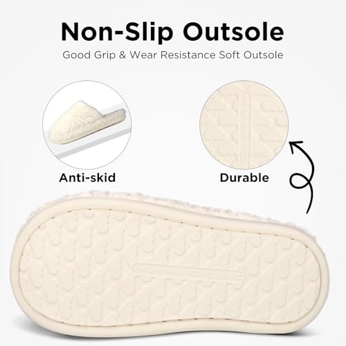 Women's Fuzzy Slippers with Memory Foam Non-Slip Women House Shoes Cozy Soft Lightweight Womens Slip-On3