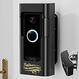 Adjustable Ring Doorbell Angle Mount - All Metal Ring Corner Mount Kit - Ring Doorbell Holder Swivel Mounting Bracket for Brick Wall Drilling & No Drill Adhesive Installation