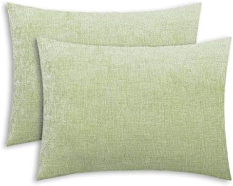 CaliTime Pack of 2 Cozy Throw Pillow Covers Cases for Couch Sofa Home Decoration Solid Dyed Soft Chenille 45cm X 45cm Burgundy
