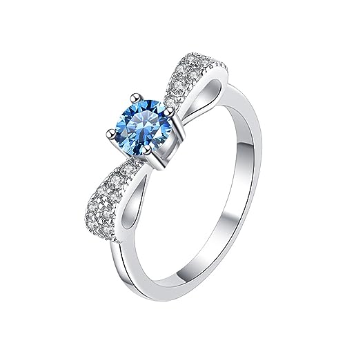 Moissanite bleu bague femme cadeau idéal de fiançailles argent sterling s925