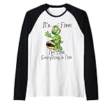 It's Fine I'm Fine Everything is oky Funny Turtle Great Gift Camiseta Manga Raglan