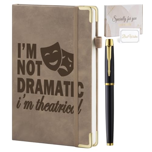 Carnet de théâtre musical A5 ligné de 200 pages avec poche et stylo