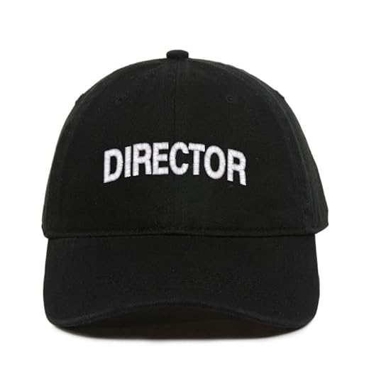 DSGN By DNA Boné de beisebol de diretor de filme, bordado, de algodão ajustável, boné de pai, Preto, Tamanho �nica