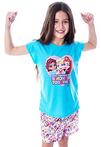 INTIMO Polly Pocket Little Girls' Best Friends Are Stronger Together Shirt and Shorts 2 PC Pajama Set