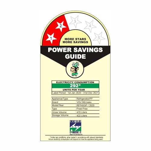 Image of Voltas Beko 470 L 2 Star Inverter Frost-Free Double Door Refrigerator, Store Fresh+ (RFF493IF, Silver)