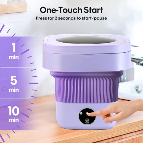 Portable Washing Machine, Mini Washing Machine with 11L Capacity and Spin Dryer, Drainage and Inlet Hose, Blue Light, Suitable for Deep Cleaning of Underwear, Socks, Baby Clothes - Image 7