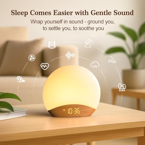 REACHER Wood Grain Sunrise Clock