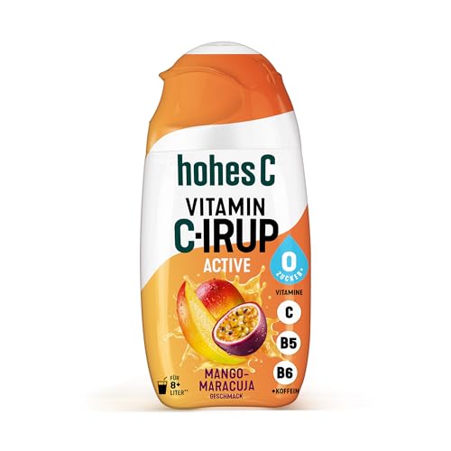 hohes C Vitamin C-IRUP Active Mango-Maracuja Geschmack 1 x 65ml für ca. 8 Liter Fertiggetränk mit Vitamin B6 B5 und Vitamin C ohne zugesetzten Zucker & Caloriefree