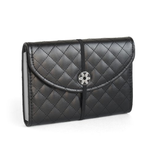 Black Faux Leather 13 Pockets, 12 Tabs Coupon Organizer, Photo, Recipe Organizer, Receipt Organizer, Sticker Organizer, Cash Organizer (Quilted) #TOP3