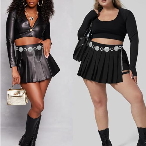 Image of Women's Concho Chain Belt Western Cowgirl Metal Waist Chain Belt for Dress