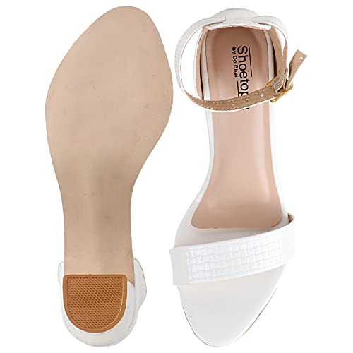 Image of Shoetopia Womens /Girls Woven Design Block Heels Sandals