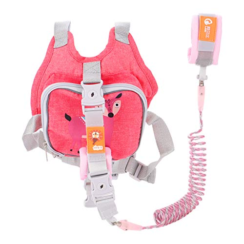 ARTIBETTER Arnês de Coleira de Criança Anti-Perda Alças Acolchoadas de Ombro Cinto de Caminhada para Crianças Bebês Crianças Crianças (Rosa 2M)