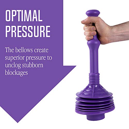 image for JS Jackson Supplies Professional Bellows Accordion Toilet Plunger, Thr