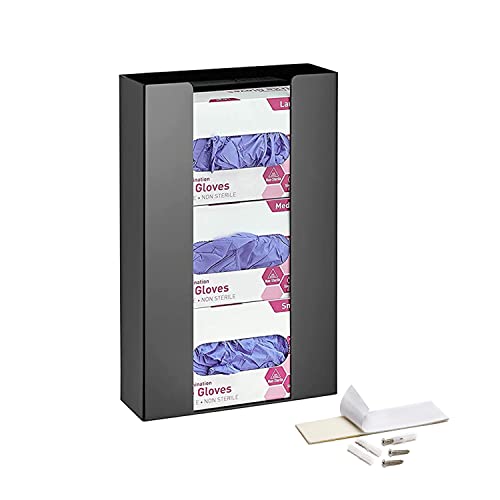 Adir Glove Holder for Wall Mount Holds A Triple Box Capacity, Used As Medical Rubber Gloves, Tissue Dispenser for Quick Access in Your Garage, Home, Office, Hospitals, Restaurant (Acrylic)