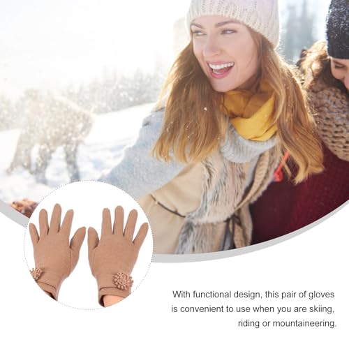 Guantes térmicos de mujer marrón medio para pantalla táctil 7