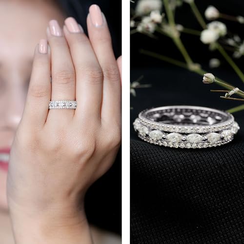 Certified Moissanite Eternity Band Ring for Women, Anniversary Ring, D Color VS1 Clarity (Ready To Gift)2
