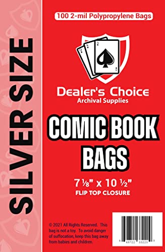 Sacs de bande dessinée format argenté pochettes de protection comics 1000ct