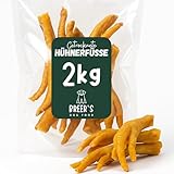 2kg Hühnerfüße getrocknet für Hunde Kausnack aus eigener Deutscher Herstellung - Hundeleckerli getreidefrei Hundesnack Kauartikel groß