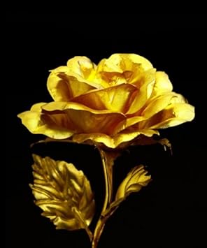 Amazon Co Jp 純金箔 幸せを運ぶ黄金のバラ 愛の象徴 幸せの花 薔薇 ギフト ホーム キッチン