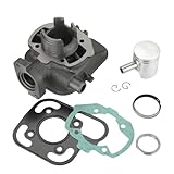 50ccm Zylinder Kit, inkl. 40mm Zylinderbohrung und 12mm Kolbenbolzen, mit Kolbenringe Kolbenclips Dichtsatz, kompatibel mit Peugeot Ludix 2 für Jet Force für Jetforce C-Tech für Ludix 50 LC