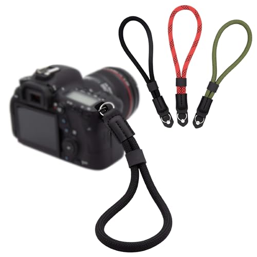 LENS AID Correa de mano estilo cuerda – Pulsera cámara universal de nailon para Canon, Nikon, Sony, Fujifilm, Panasonic, Olympus – Compacta, resistente y segura