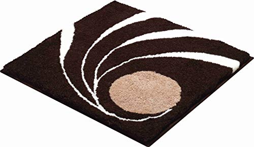 Grund Designer Bath Mat COLANI, Ultra Soft and Absorbent, Anti Slip, 5 Years Warranty, Colani 18, Small Mat 60x60 cm, Brown