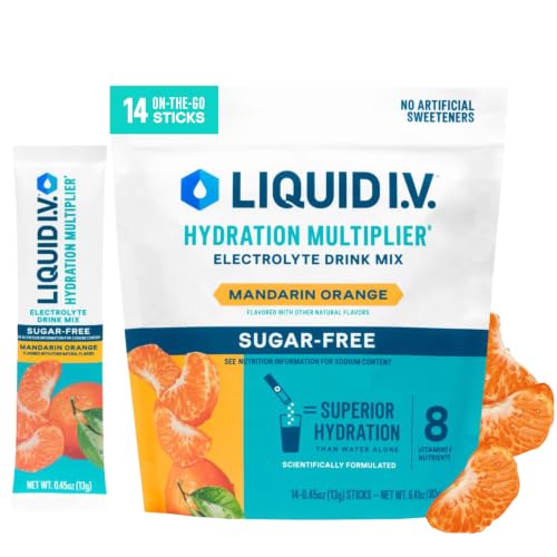 Liquid I.V. Sugar Free Hydration Electrolytes, Mandarin Orange, 14 Count