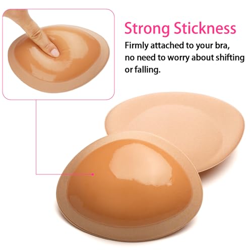 Image of Sticky Bra Inserts, Soft Lightweight Adhesive Bra Pads Push up Bikini Padding Reusable Washable Breast Enhancer