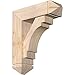 Ekena Millwork BKT0806X24X28MRC03SDF Merced Arts and Crafts Smooth Bracket w/Offset Brace, Douglas Fir