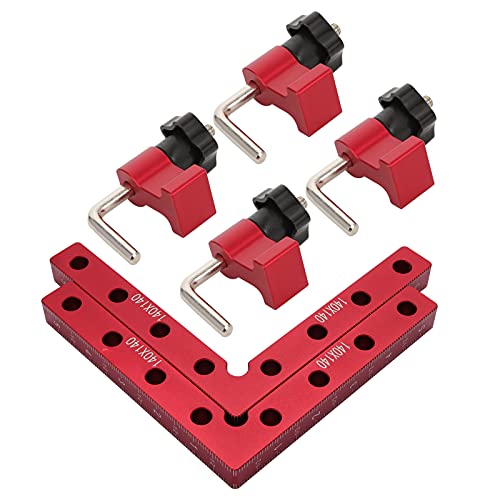 W B D Weibida 90 Degree Clamps For Woodworking, Positioning Squares Right Angle Clamps 2 Pack, 5.5" X 5.5" (140 X 140Mm) Aluminum Alloy Corner Clamps Tools For Cabinets, Picture Frame, Drawers #TOP5