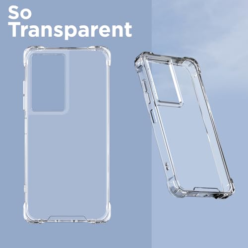 Image of Amazon Basics Back Cover for Realme Narzo 80x 5G / Realme P3x 5G / Realme 14X 5G PC + TPU Clear Transparent Raised Edges Shockproof Protective Phone Bumper Case(Transparent)
