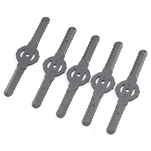 Fansipro 5 PCS Plastic Mower Grass Trimmer Blades for Qualcast Bosch Gtech Lawnmower, 140 x 33 x 2 MM, Gray