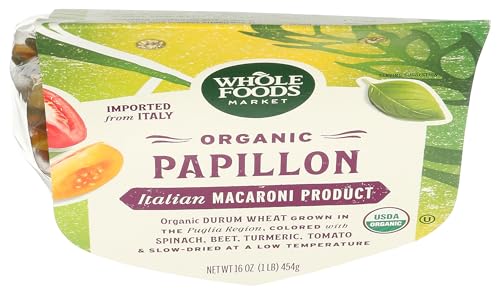 Image of Whole Foods Market, Organic Pasta, Papillon with Roots & Vegetables, 16 Ounce