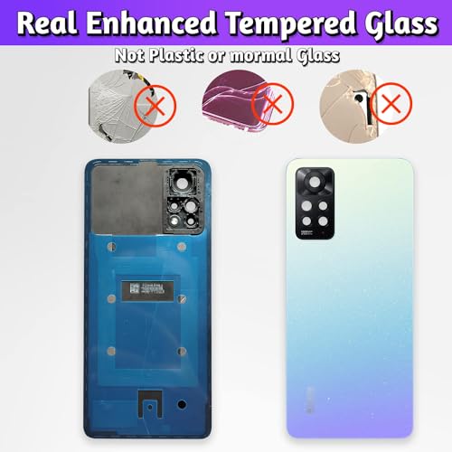 LUVSS Back Glass Cover Replacement Compitable for Xiaomi Redmi Note 11 Pro 5G Rear Cover + Camera Lens + Repair Manual DIY Tools Kit (White) - Image 2