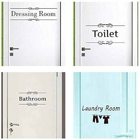 Toilet Sign Door Stickers Decal Vinyl Wall Sign Toilet Bathroom Dressing Room Kitchen Sign Stickers Sticker for Bathroom Hotel Water Pro (Toilet) Cover
