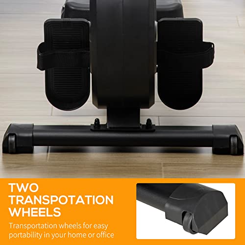 HOMCOM Folding Rowing Machine, 8-Level Magnetic Rower Machine with LCD Monitor, Wheels and Aluminium Railway, for Home Gym Cardio Training - Image 6