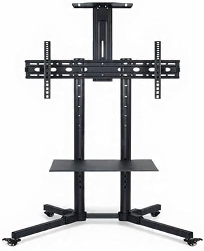 AL-MOBILTV1800PRO – Heavy-Duty Mobile TV Stand with Lockable Wheels, Adjustable 1800mm Height, Universal 600×445mm VESA Mount, Dual Shelves & Wide 780mm Base for Stability